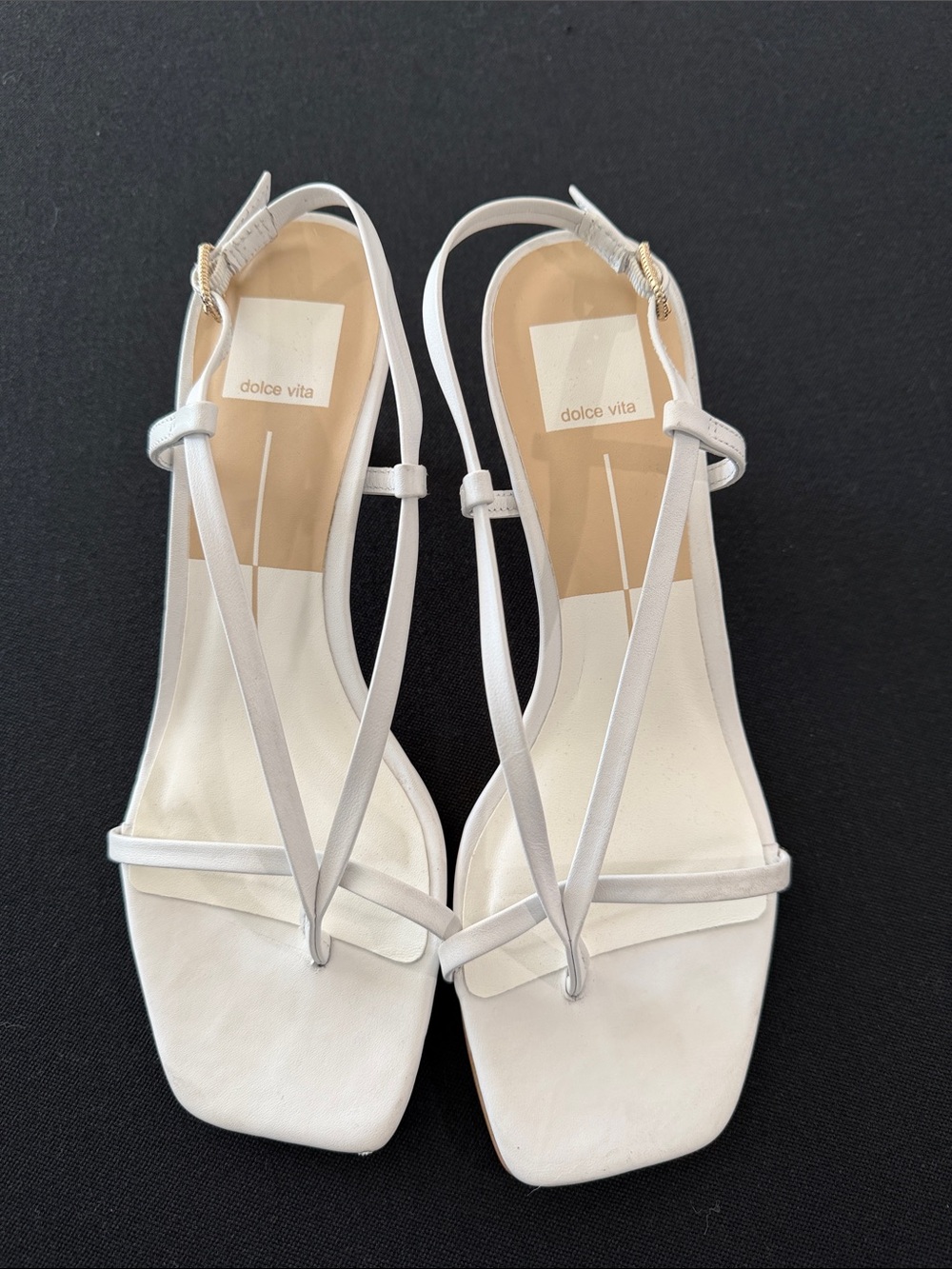Dolce Vita White Strappy Slingback Sandals